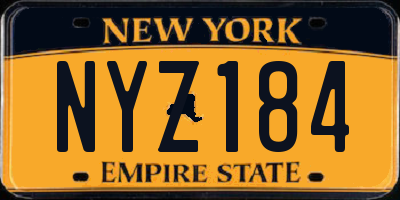 NY license plate NYZ184