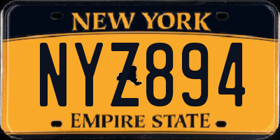 NY license plate NYZ894