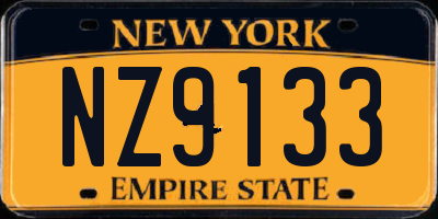 NY license plate NZ9133