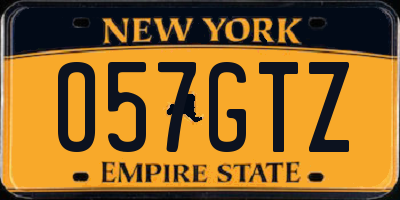 NY license plate O57GTZ