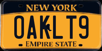 NY license plate OAKLT9