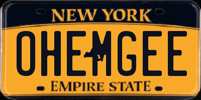 NY license plate OHEMGEE