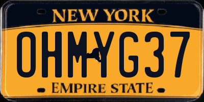NY license plate OHMYG37