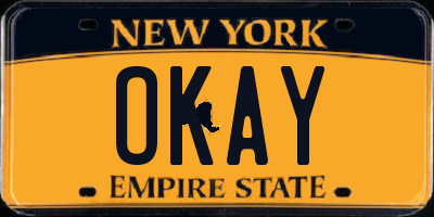 NY license plate OKAY