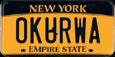 NY license plate OKURWA