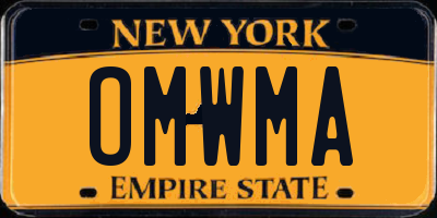 NY license plate OMWMA