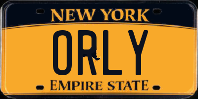 NY license plate ORLY