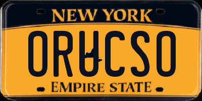 NY license plate ORUCSO