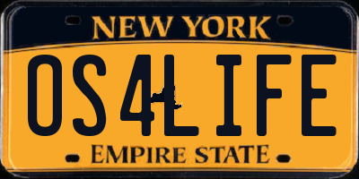 NY license plate OS4LIFE