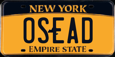 NY license plate OSEAD