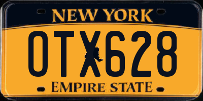 NY license plate OTX628