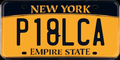 NY license plate P18LCA