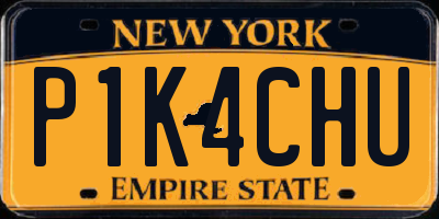 NY license plate P1K4CHU