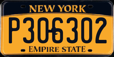 NY license plate P306302