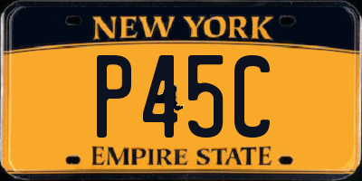 NY license plate P45C