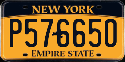 NY license plate P576650