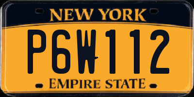 NY license plate P6W112