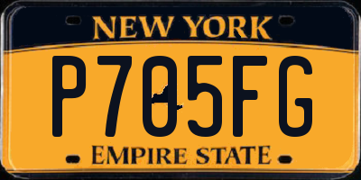 NY license plate P705FG