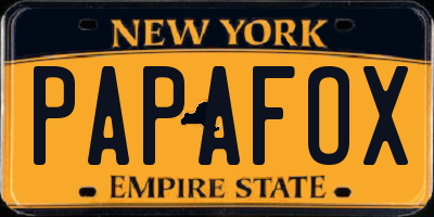 NY license plate PAPAFOX