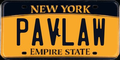 NY license plate PAVLAW