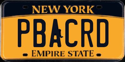 NY license plate PBACRD