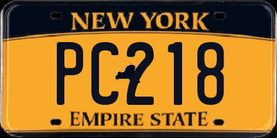 NY license plate PC218