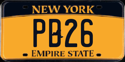 NY license plate PD26