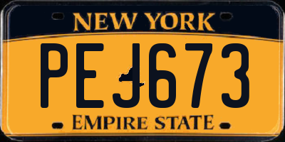 NY license plate PEJ673