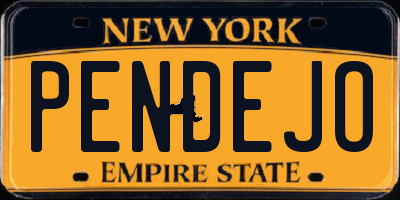 NY license plate PENDEJO