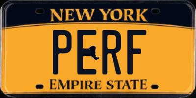 NY license plate PERF