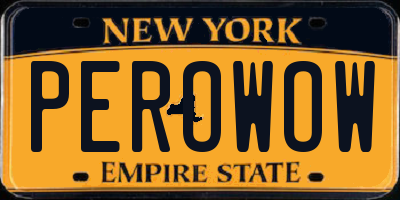 NY license plate PEROWOW