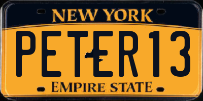 NY license plate PETER13