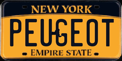 NY license plate PEUGEOT