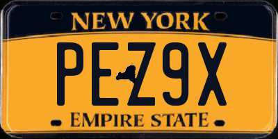 NY license plate PEZ9X