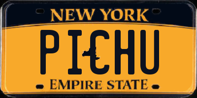 NY license plate PICHU