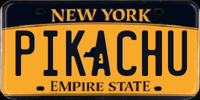 NY license plate PIKACHU