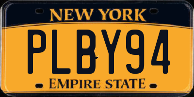 NY license plate PLBY94