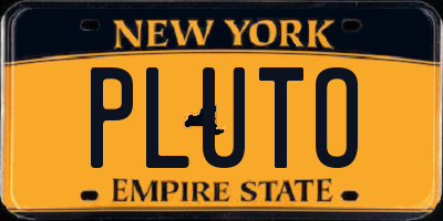 NY license plate PLUTO