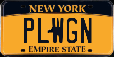 NY license plate PLWGN