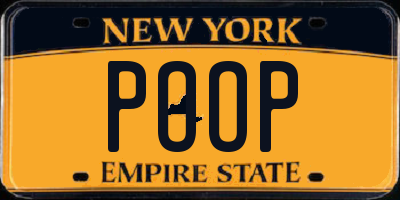 NY license plate POOP