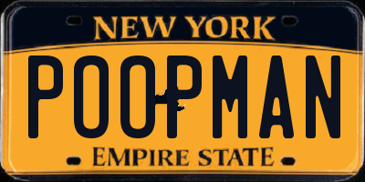 NY license plate POOPMAN