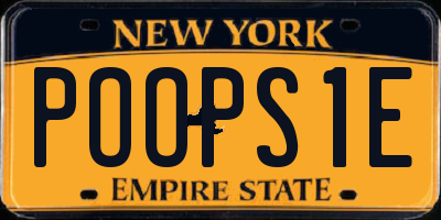 NY license plate POOPS1E