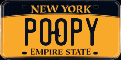 NY license plate POOPY