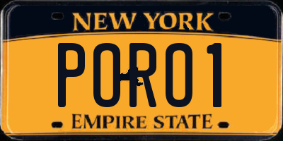 NY license plate PORO1