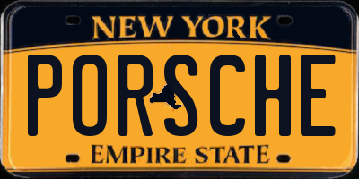 NY license plate PORSCHE