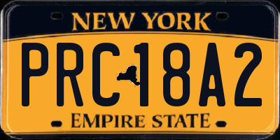 NY license plate PRC18A2