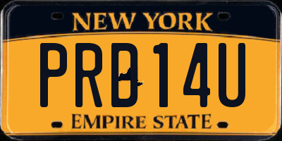 NY license plate PRD14U