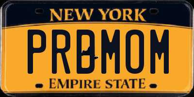 NY license plate PRDMOM