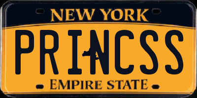 NY license plate PRINCSS