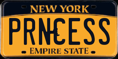 NY license plate PRNCESS